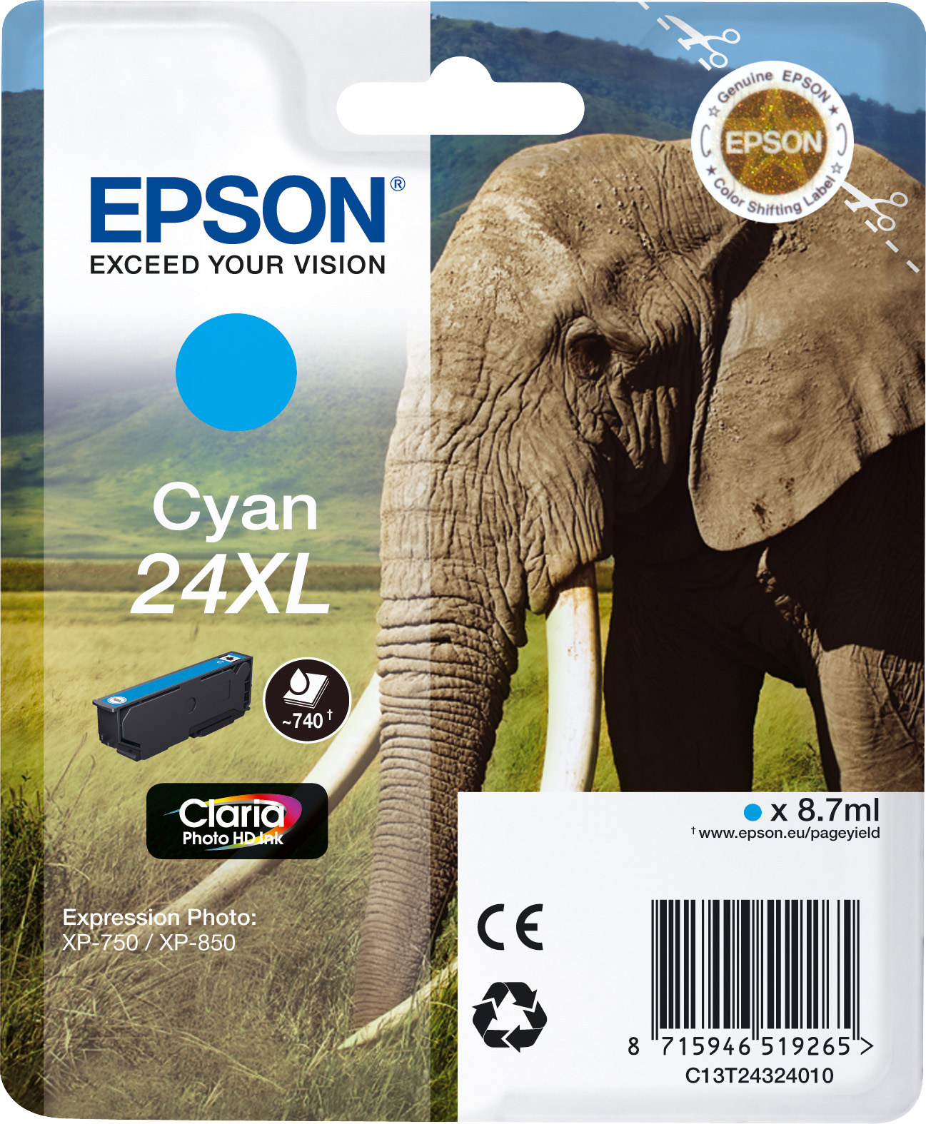 Epson 24XL [C13T24324012] HC cyan Tinte