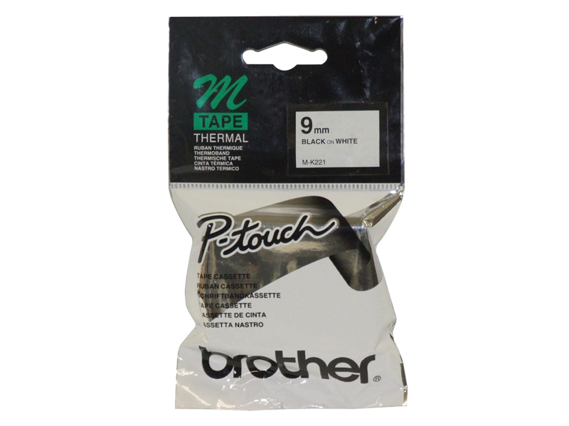 Brother [MK-221BZ] 9mm weiß/schwarz Schriftband