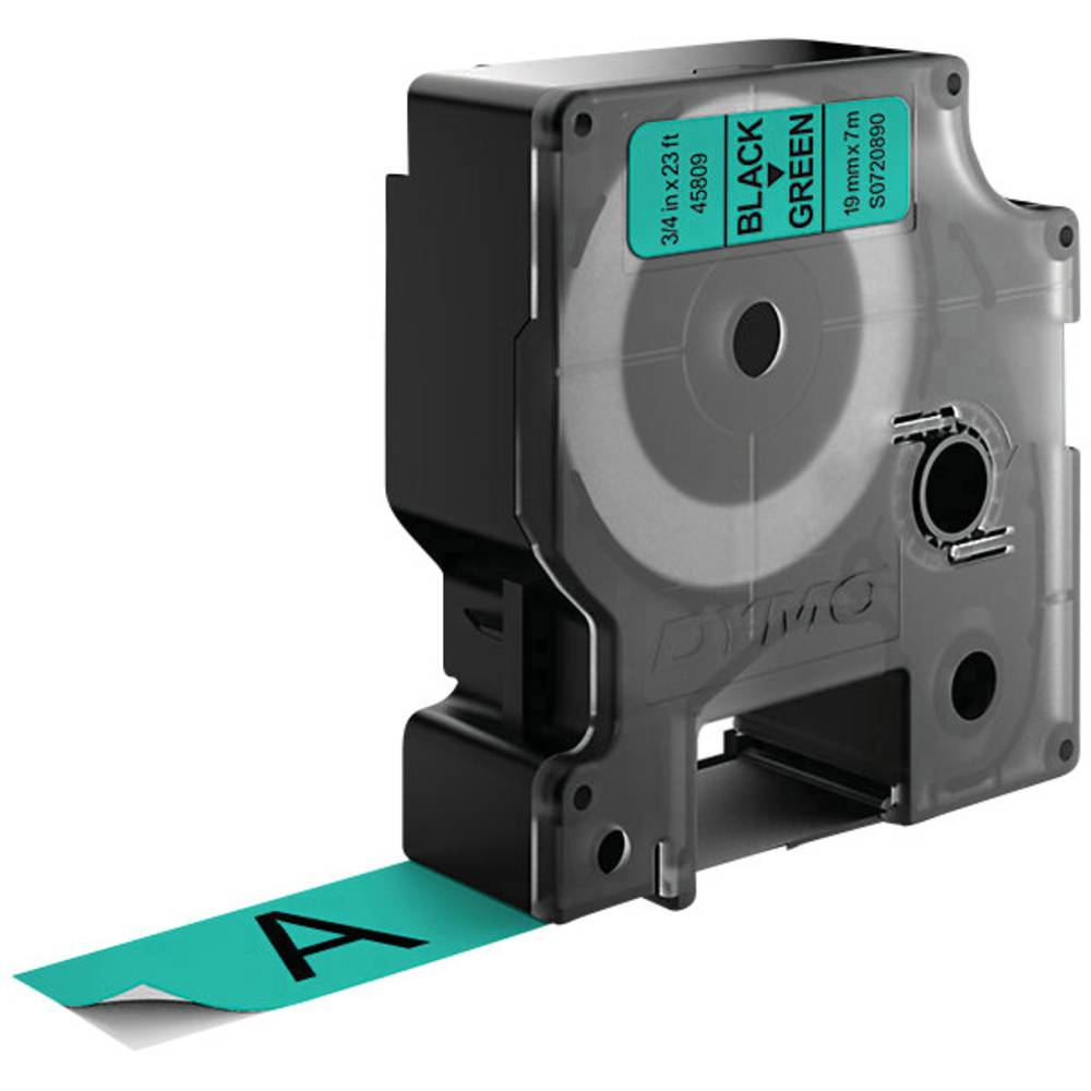 Dymo [S0720890] 19mm x 7m black/green Schriftband