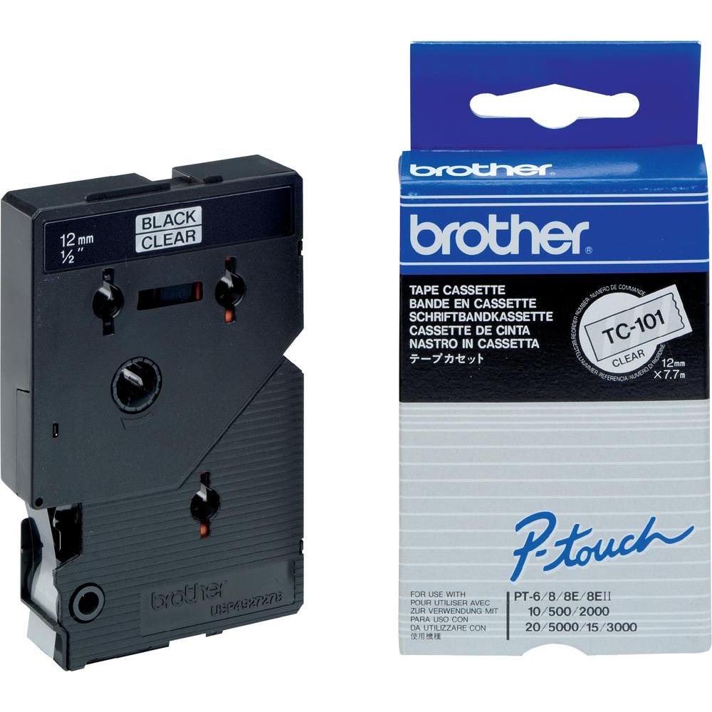 Brother [TC-101] 12mm schwarz/klar Schriftband