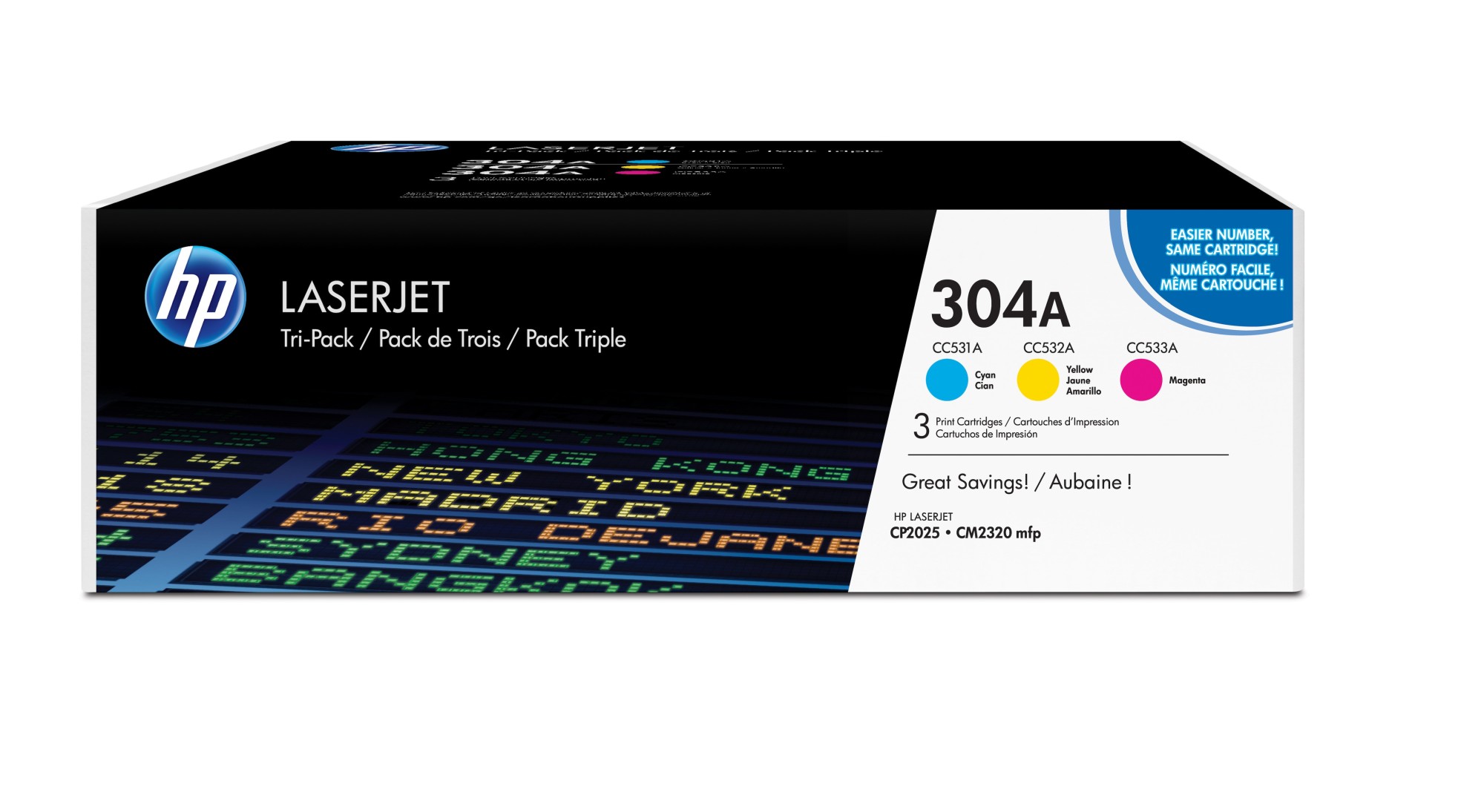 HP 304A [CF372AM] MultiPack (CC531A+CC532A+CC533A) cyan+magenta+yellow Toner
