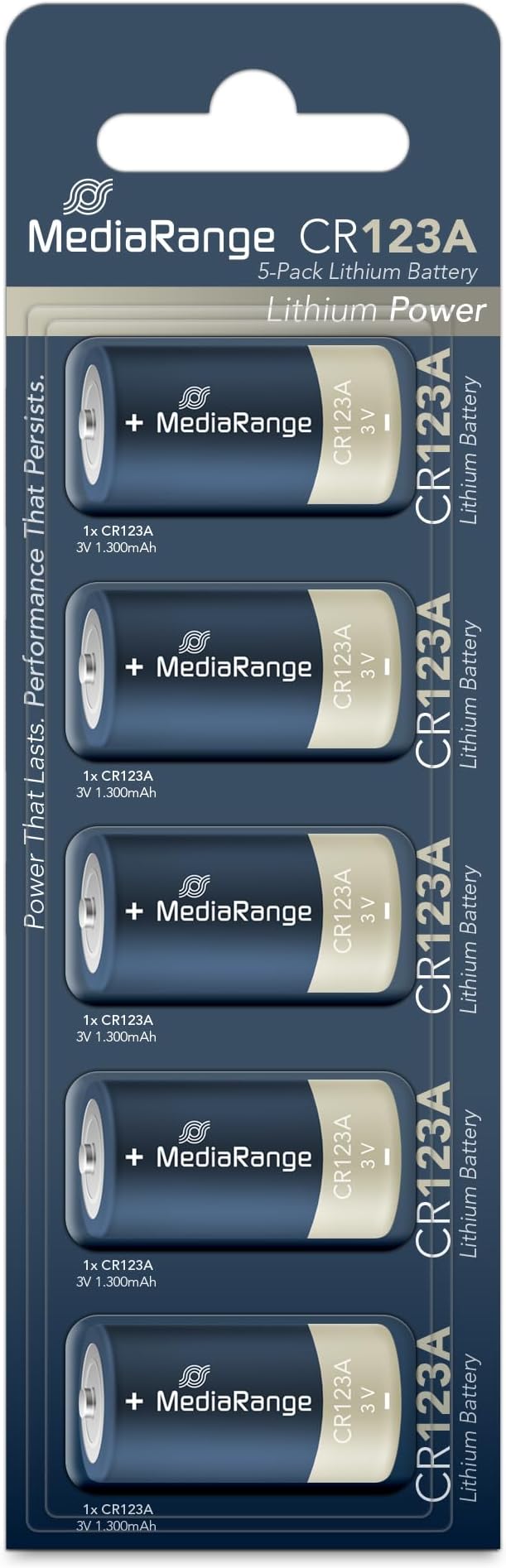 MediaRange [MRBAT150] Lithium Batterien CR123A|3V 5er VE