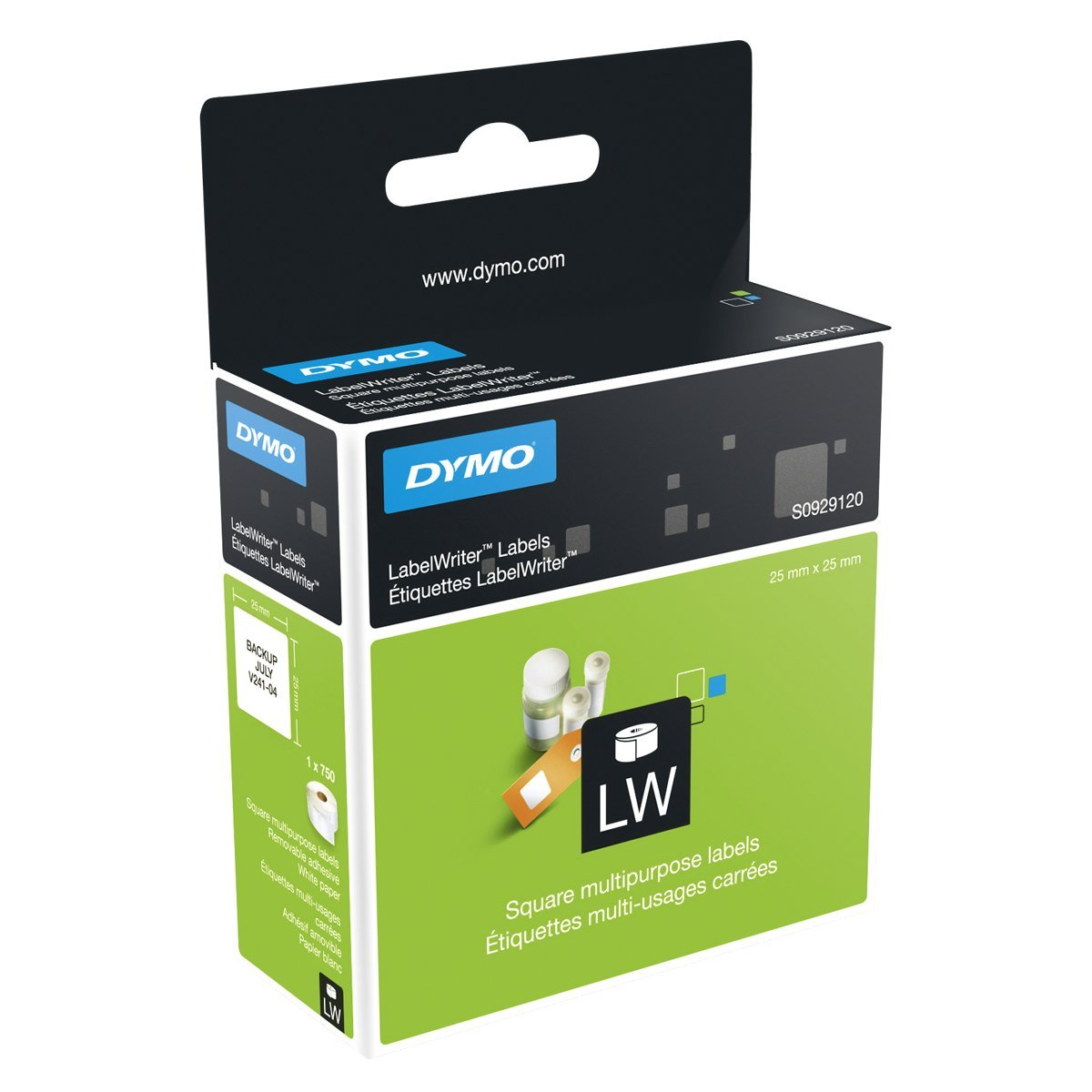 Etiketten f. Dymo Lablewriter [S0929120] 25x25 mm
