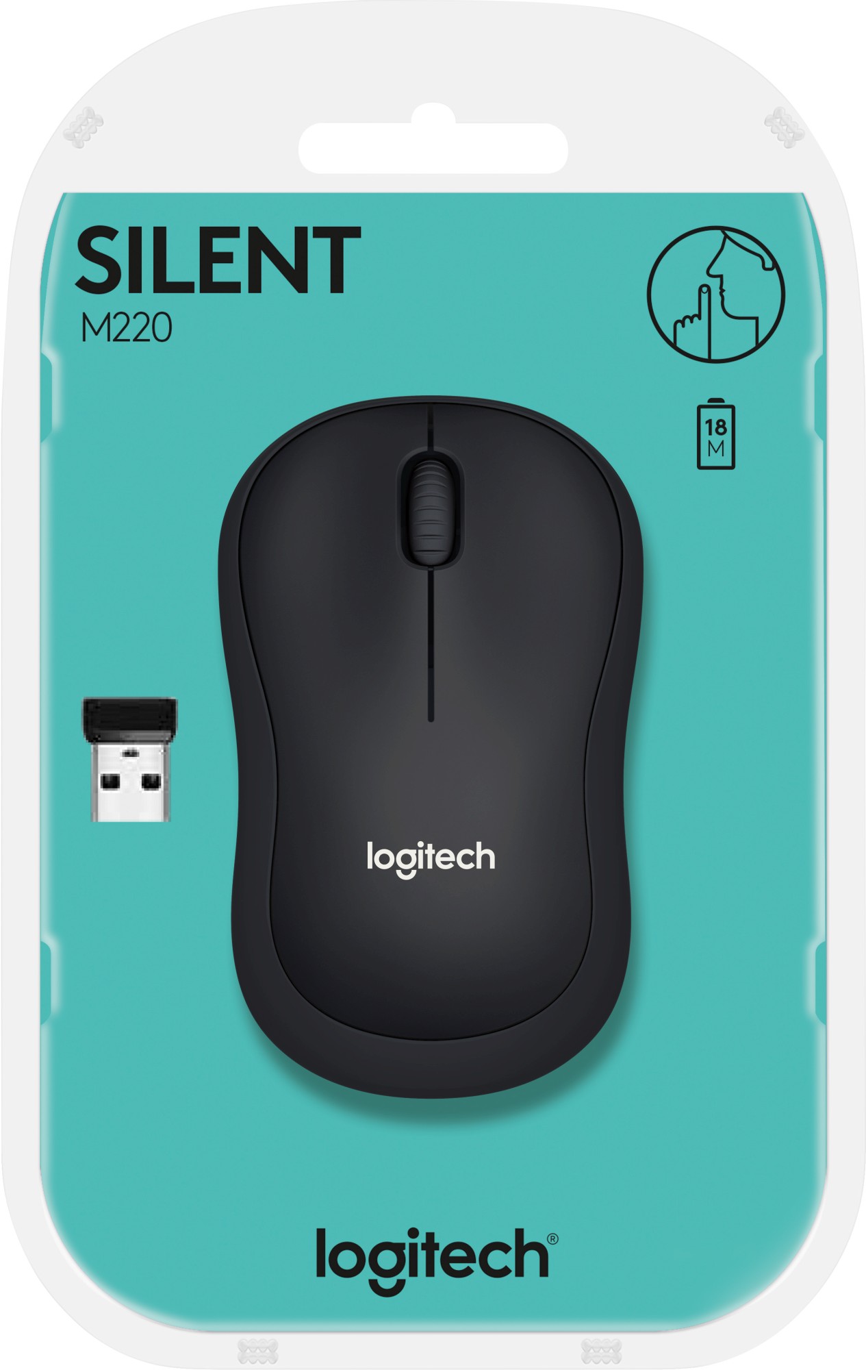 Maus Logitech M220 [910-004878] anthrazit, Wireless, Optisch
