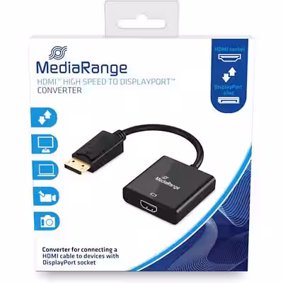 MediaRange [MRCS177] DisplayPort auf HDMI Adapter 20cm schwarz