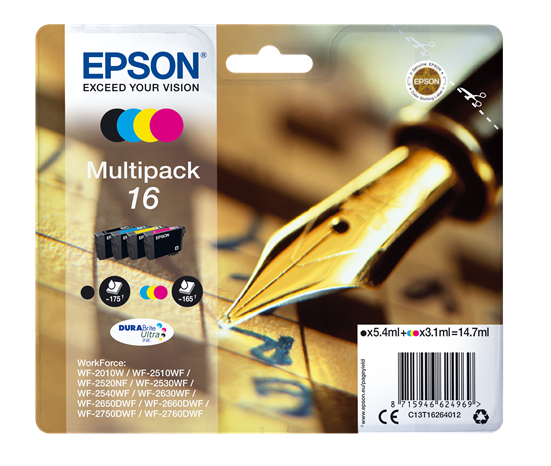 Epson 16 [C13T16264012] MultiPack (T1621+T1622+T1623+T1624) black+cyan+magenta+yellow Tinte