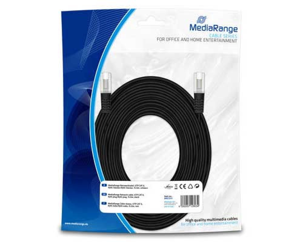MediaRange [MRCS121] Netzwerkkabel CAT6 RJ45 15m schwarz