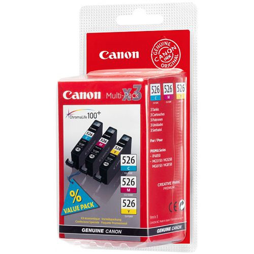 Canon CLI-526 [4541B009] MultiPack (4541B001+4542B001+4543B001) cyan+magenta+yellow Tinte