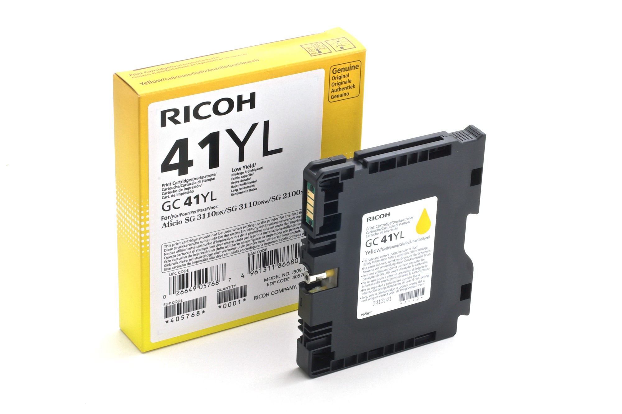 Tinte f. Ricoh Aficio SG 3100/3110/7100 [405768] [GC-41YL] yellow