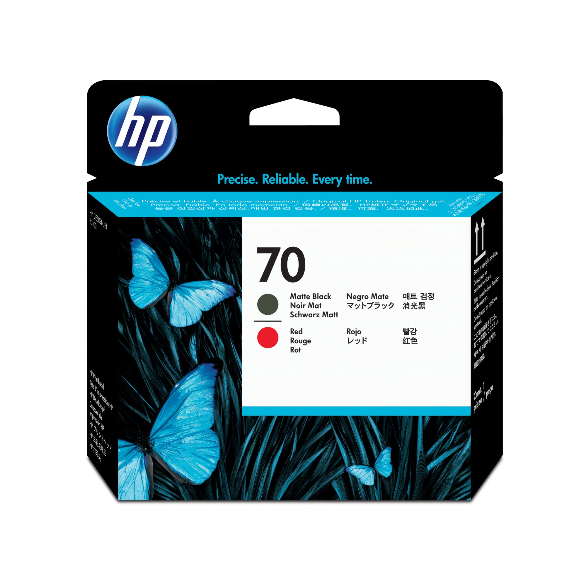 HP 70 [C9409A] matte-black/red Druckkopf