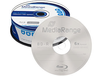 MediaRange [MR514] BD-R 25GB 6x Schreibgeschwindigkeit 25er Cakebox