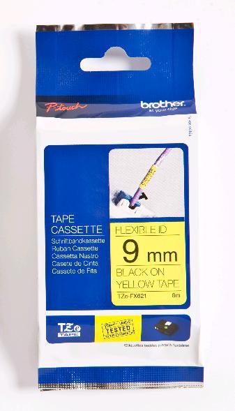 Brother [TZE-FX621] 9mm schwarz/gelb Schriftband