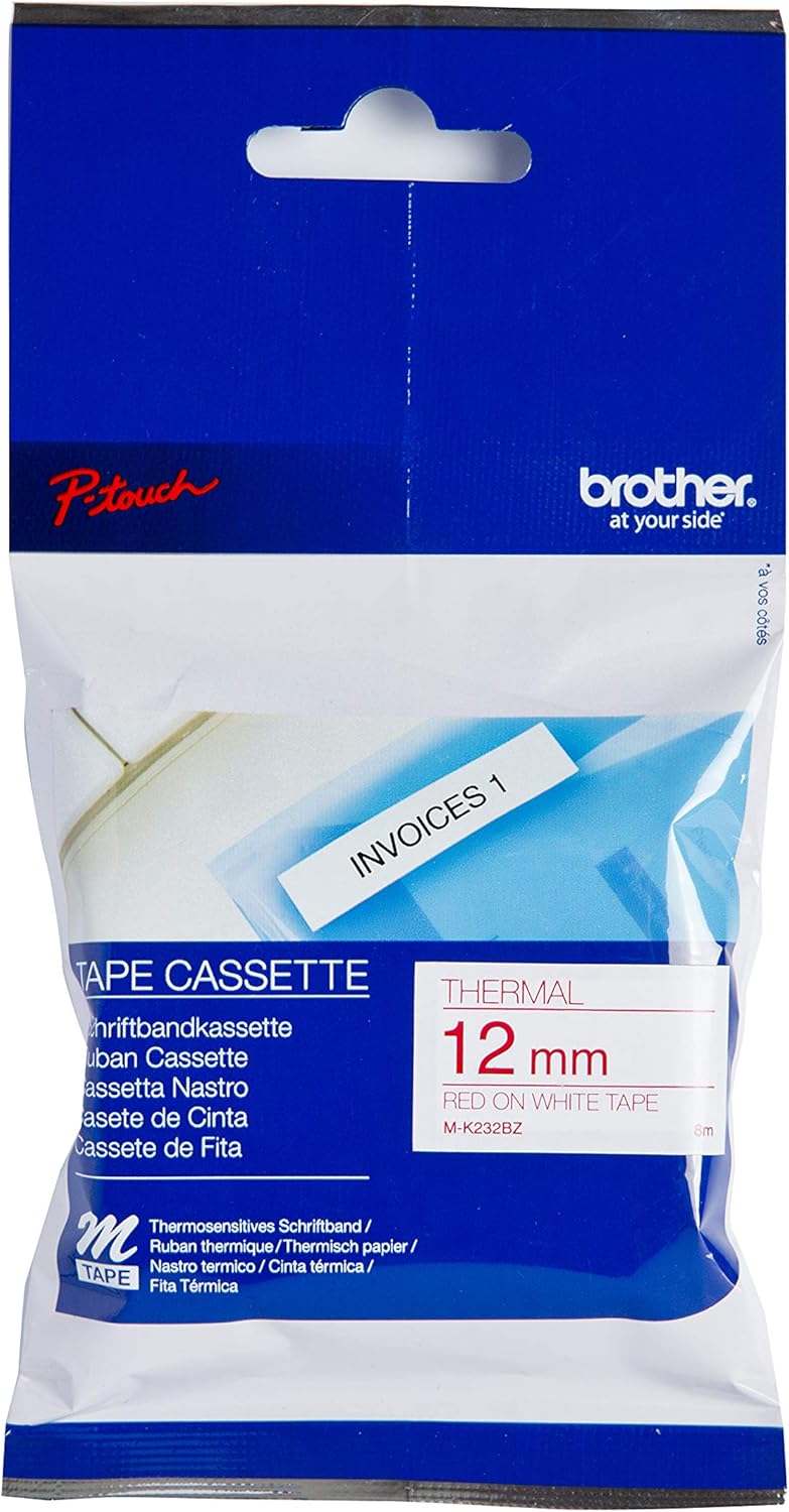 Brother [MK232BZ] 12mm rot/weiß Schriftband