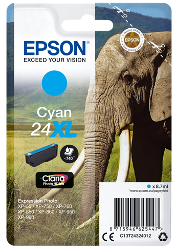 Epson 24XL [C13T24324012] HC cyan Tinte