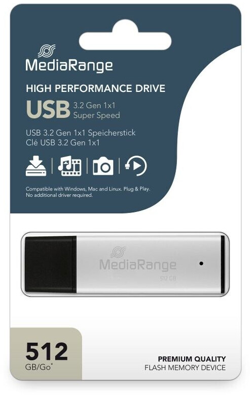 MediaRange [MR1904] USB 3.0 Hochleistungs Speicherstick 512GB