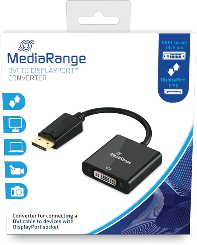 MediaRange [MRCS174] DisplayPort auf DVI Adapter 15cm schwarz