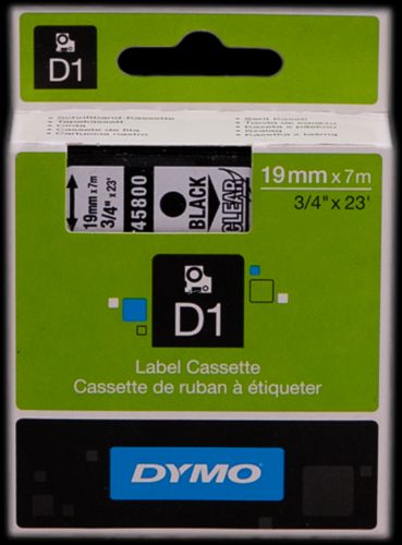 Dymo [S0720820] 19mm x 7m schwarz/transparent Schriftband