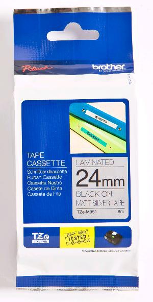 Brother [TZE-M951] 24mm schwarz/matte-silver Schriftband