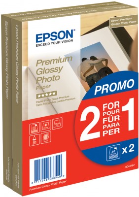 Papier Epson Premium Glossy Photo Papier [S042167] 10x15cm 255g/m² 2x40 Blatt