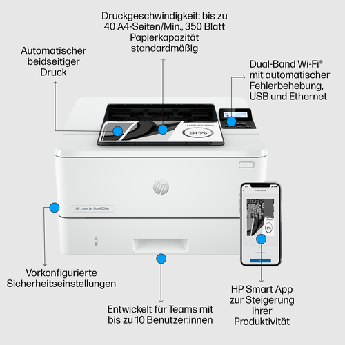 Drucker HP LaserJet Pro 4002dn [2Z605F] A4 s/w