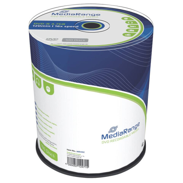 MediaRange [MR422] DVD-R 4.7GB|120min 16x Schreibgeschwindigkeit 100er VE in