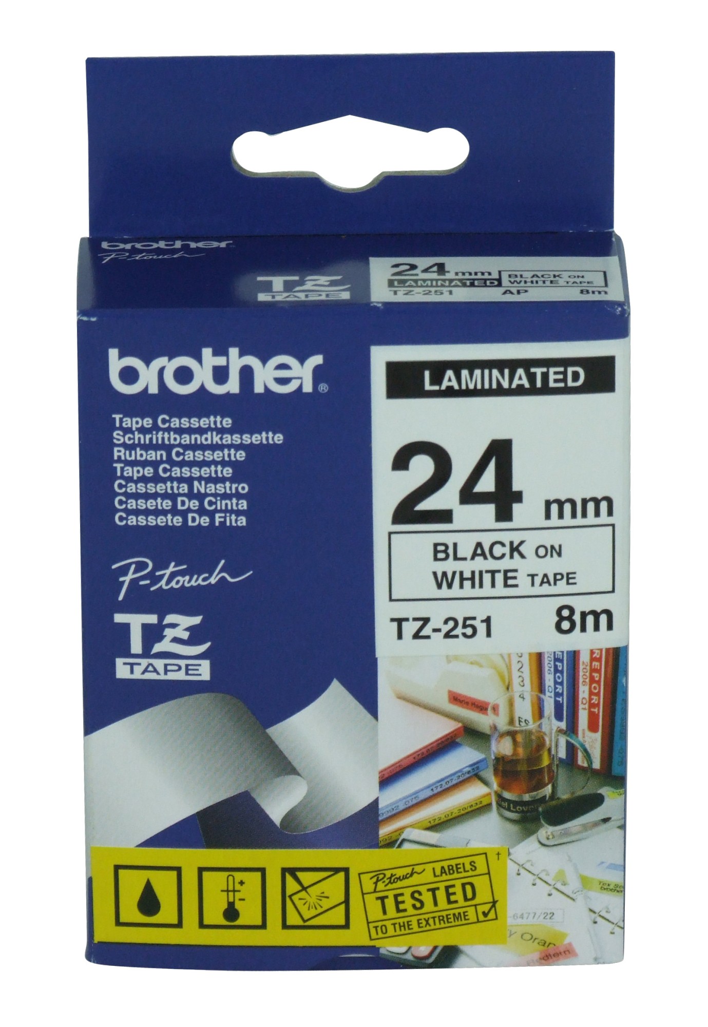 Brother [TZE-251] 24mm black/white Schriftband