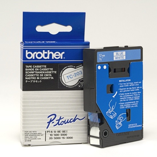 Brother [TC-203] white/blue Schriftband