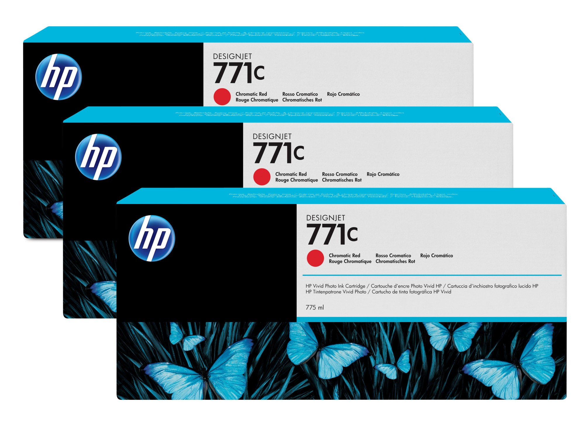 HP 771 [B6Y32A] 3er-Pack (3xB6Y08A) red Tinte