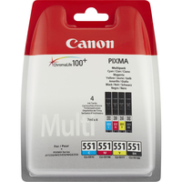 Canon CLI-551 [6509B009] MultiPack (6508B001+6509B001+6510B001+6511B001) black+cyan+magenta+yellow Tinte