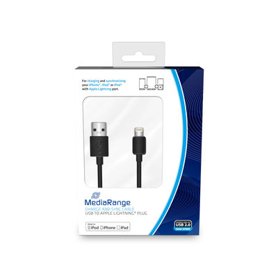 MediaRange [MRCS137] USB-A 2.0 auf Apple Lightning-Stecker 1.0m schwarz