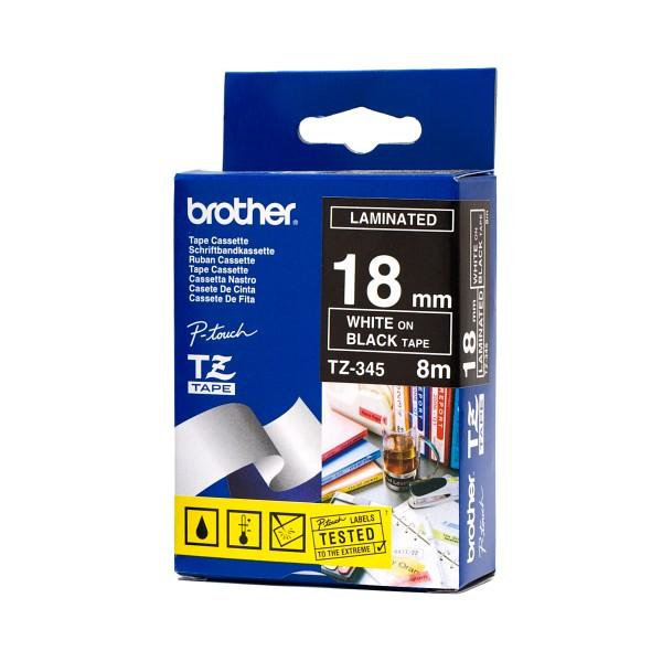 Brother [TZE-345] 18mm white/black Schriftband