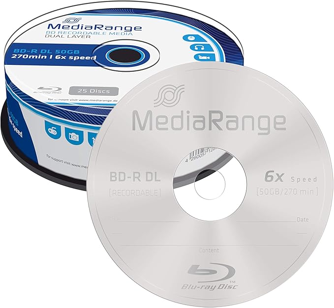 MediaRange [MRPL404] Professional Line BD-R Dual Layer 50GB 6x 25er Cakebox