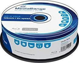 MediaRange [MR512] BD-R 25GB 6x Schreibgeschwindigkeit 25er Cakebox