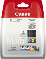 Canon CLI-551+PP-201 [6508B005] ValuePack (6508B001+6509B001+6510B001+6511B001) black+cyan+magenta+yellow Tinte + 50 Blatt 10x15cm Papier