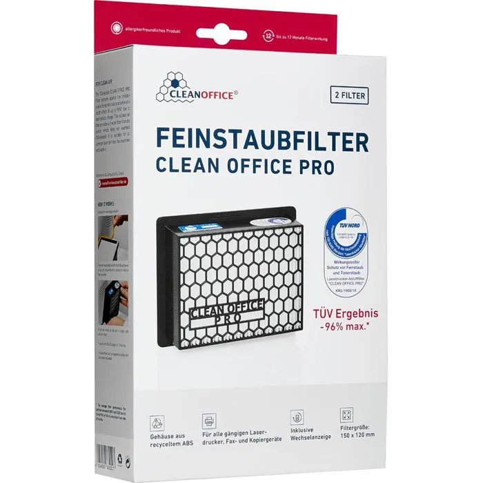 Clean Office [16/830.20.20] PRO Feinstaubfilter 2er 150x120x50mm schwarz