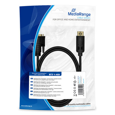 MediaRange [MRCS131] DVI auf DisplayPort Kabel 2m schwarz