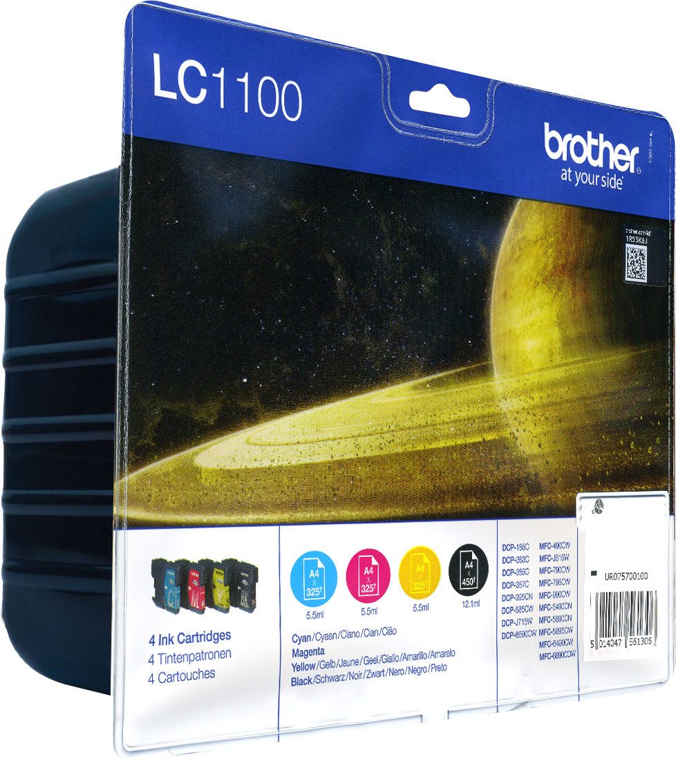 Brother [LC-1100VALBP] MultiPack (LC-1100BK+LC-1100C+LC-1100M+LC-1100Y) black+cyan+magenta+yellow Tinte