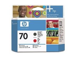 HP 70 [C9409A] matte-black/red Druckkopf