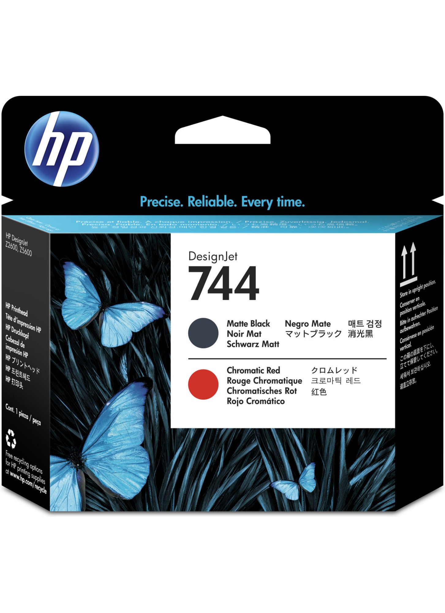 HP 744 [F9J88A] matte-black, red Druckkopf