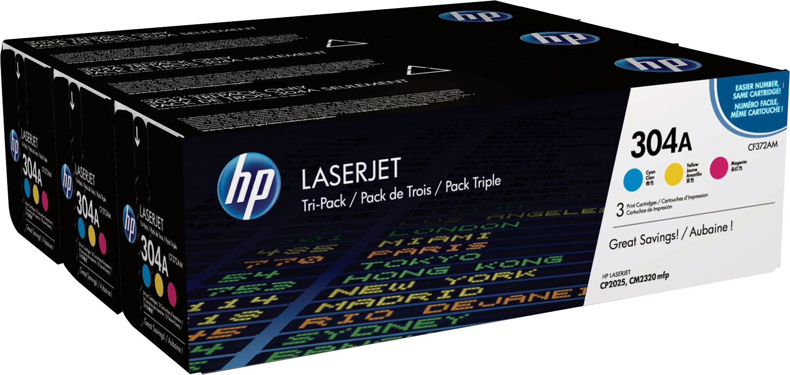 HP 304A [CF372AM] MultiPack (CC531A+CC532A+CC533A) cyan+magenta+yellow Toner
