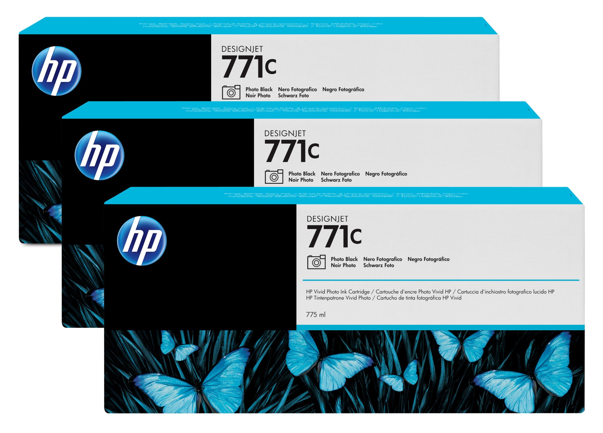 HP 771 [B6Y37A] 3er-Pack (3xB6Y13A) photo-black Tinte