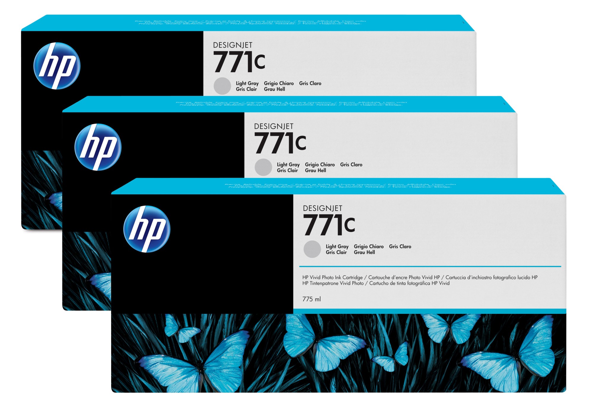 HP 771 [B6Y38A] 3er-Pack (3xB6Y14A) light-grey Tinte