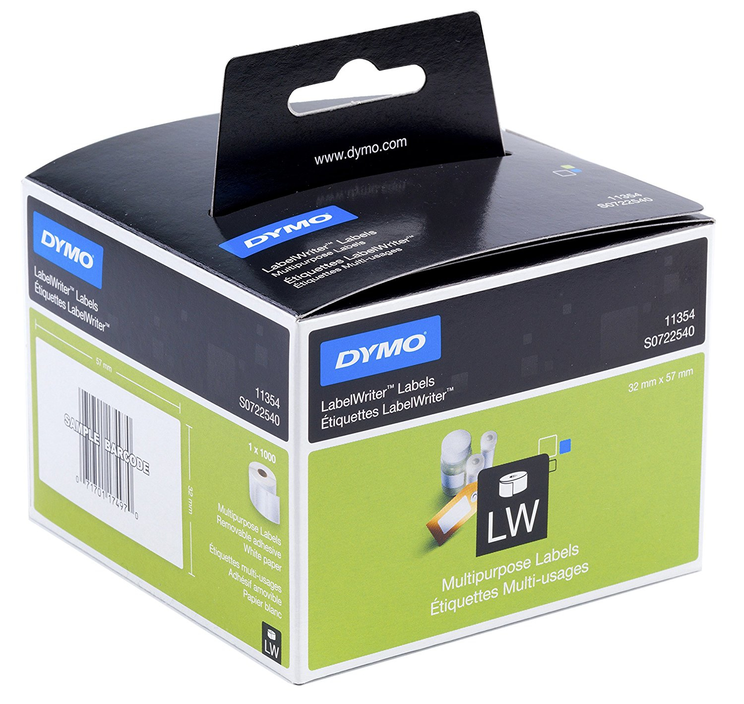 Etiketten f. Dymo Lablewriter [S0722540] 57x32mm 1.000 Stk/Rolle