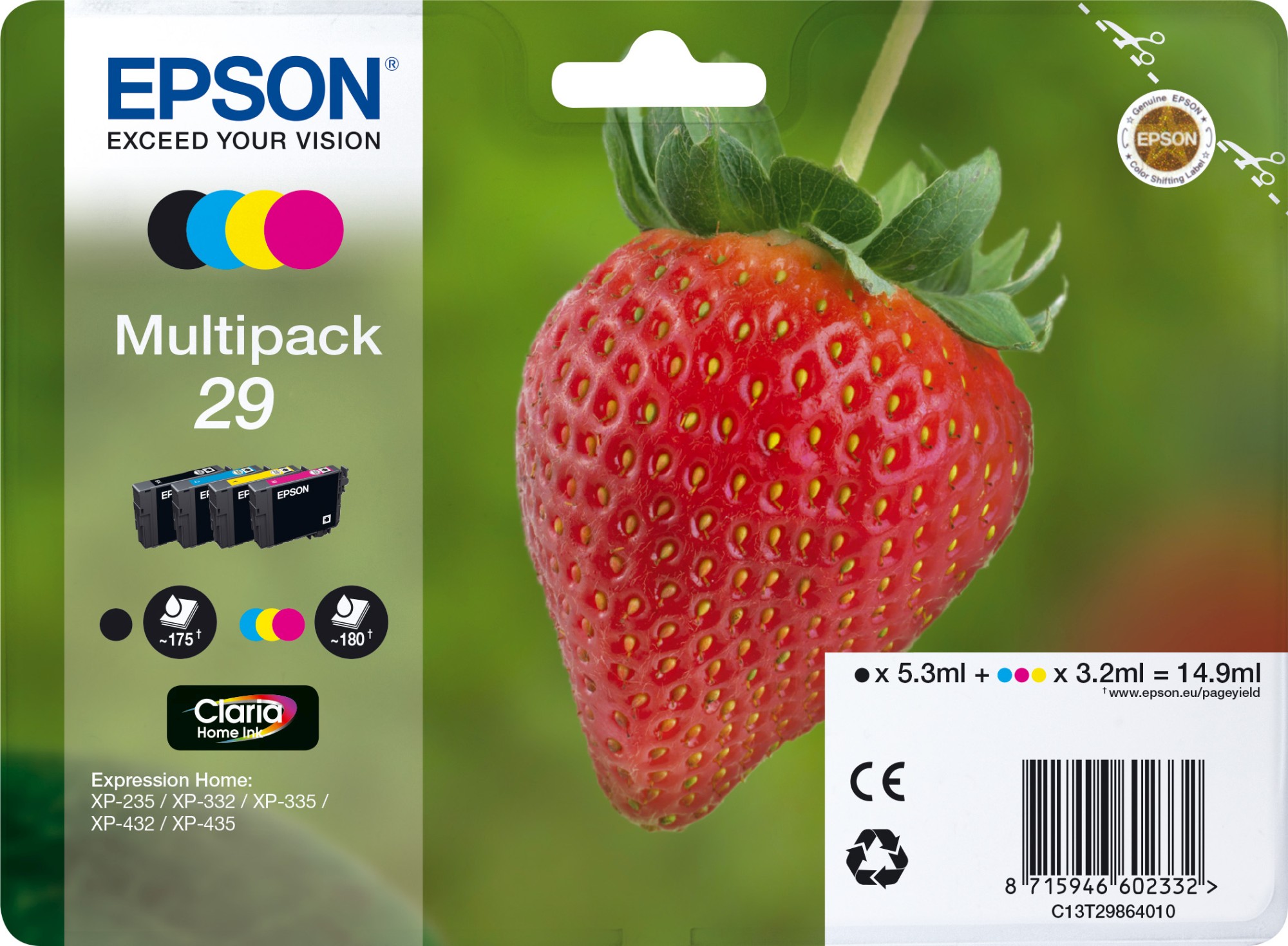 Epson 29 [C13T29864012] MultiPack (T2981+T2982+T2983+T2984) black+cyan+magenta+yellow Tinte