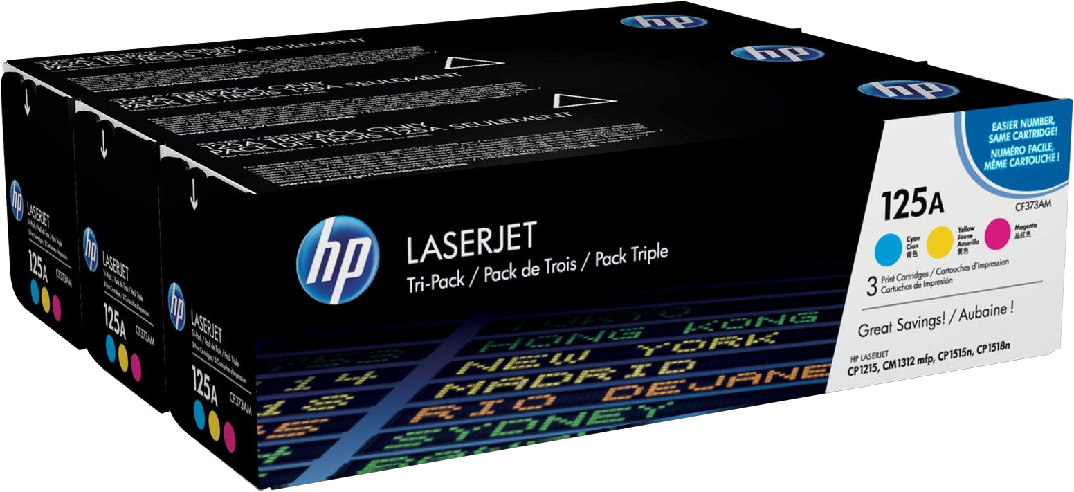HP 125A [CF373AM] MultiPack (CB541A+CB542A+CB543A) cyan+magenta+yellow Toner