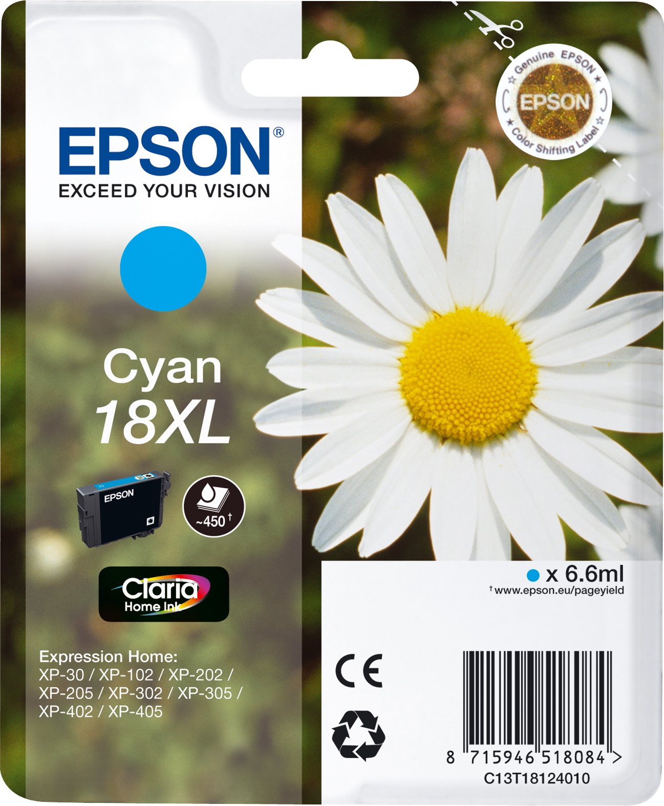 Epson 18XL [C13T18124012] HC cyan Tinte