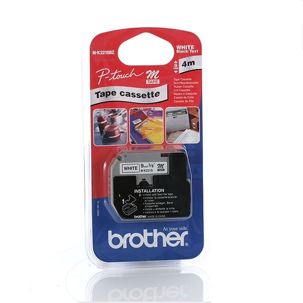 Brother [MK-221SBZ] 9mm weiß/schwarz Schriftband