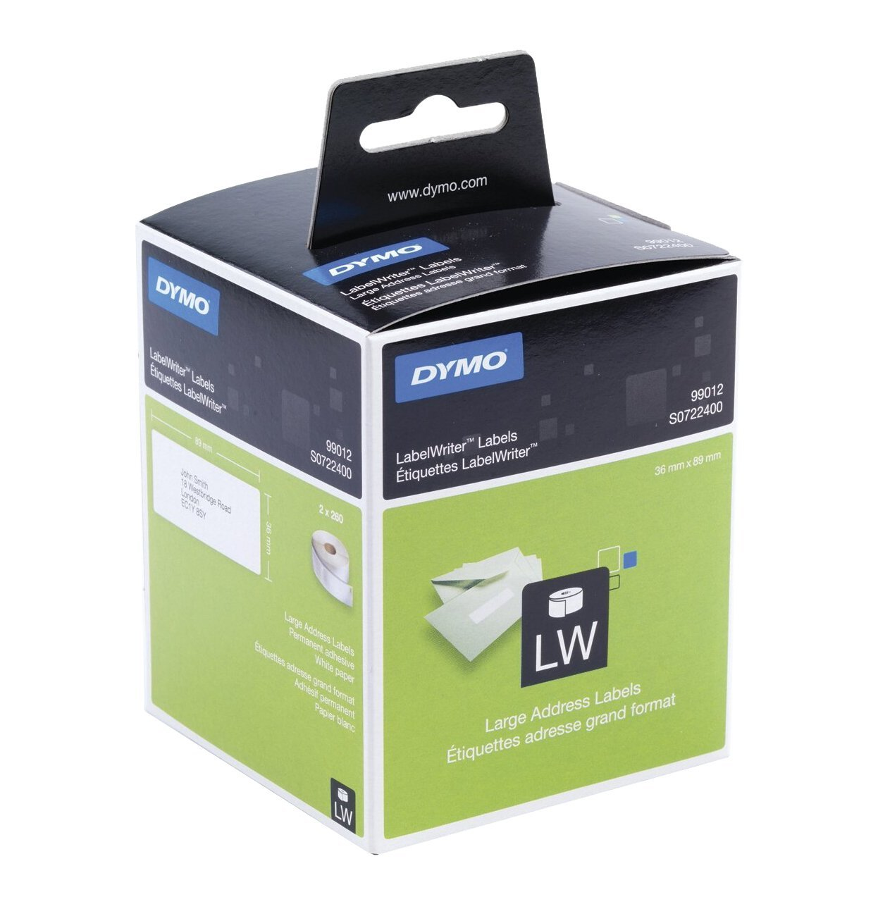 Etiketten f. Dymo Lablewriter [S0722400] 36x89mm 260 Stk/Rolle 2er VE