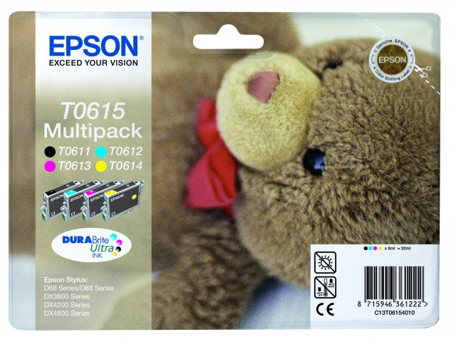 Epson T0615 [C13T06154010] MultiPack (C13T06114010+C13T06124010+C13T06134010+C13T06144010) black+cyan+magenta+yellow Tinte