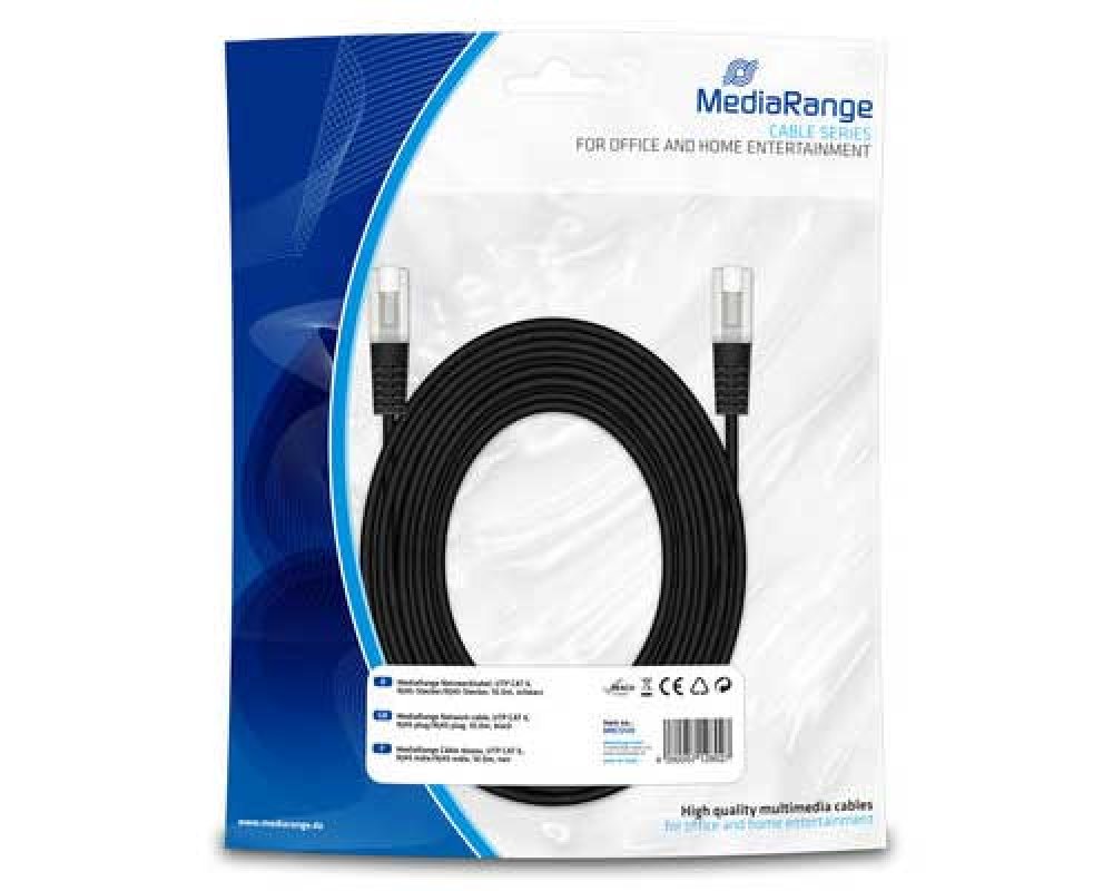MediaRange [MRCS120] Netzwerkkabel CAT6 RJ45 10m schwarz